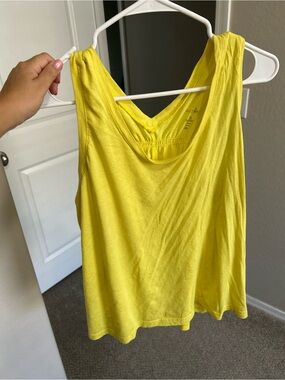 just be Bright Yellow V-Neck Tank Top